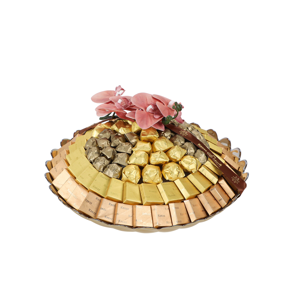 Glass Tray Golden